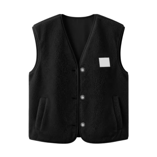 Womens Sherpa Fleece Vest V Neck Button Front Pockets Casual Fall Layering - image 9