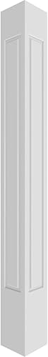 Miniatura 3 de Ekena Millwork CC1208ENRMIMI Craftsman Kit de columna de PVC cuadrado clásico no cónico con panel elevado de PVC, capital de misión y base de
