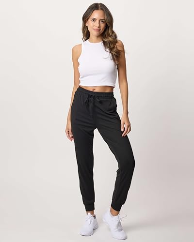 Real Essentials 3 Pack: Women's Ultra-Soft Lounge Joggers Sweatpants Athletic Yoga Pants with Pockets (Available in Plus)