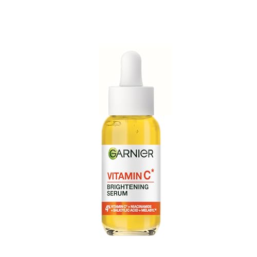 Garnier Vitamin C Brightening Serum for Face, with 4% Vitamin C, Niacinamide & Salicylic Acid, Brightens Skin, Reduces Dark Spots & Evens Skin Tone, Serum 30ml