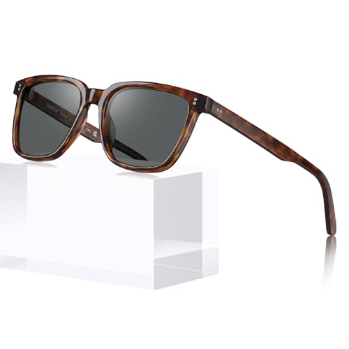 Image of CARFIA Retro Acetate Polarized Sunglasses for Men UV400 Protection Driving Outdoor Anti-Glare Sun Glasses CA5354WS