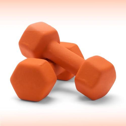 Image of Cult Neoprene Dumbbell Ideal for Home Workout Strength Training for Men & Women Pack of 2 Fixed Weight Dumbbell (3 kg) Orange
