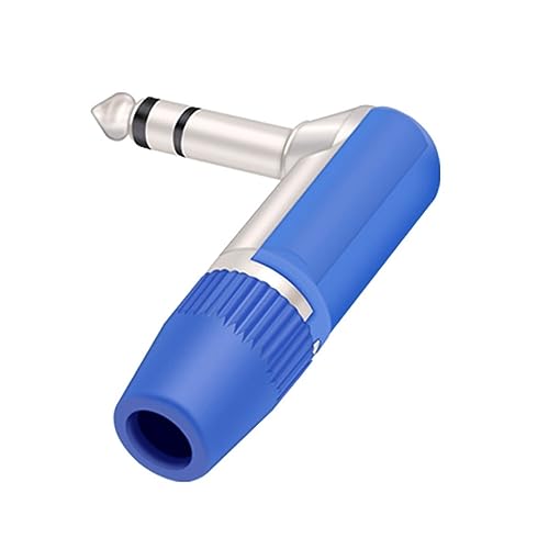 Conector 6.35 mm estéreo macho jack 1/4 de 3 polos y 90 grados para cable de soldadura 5
