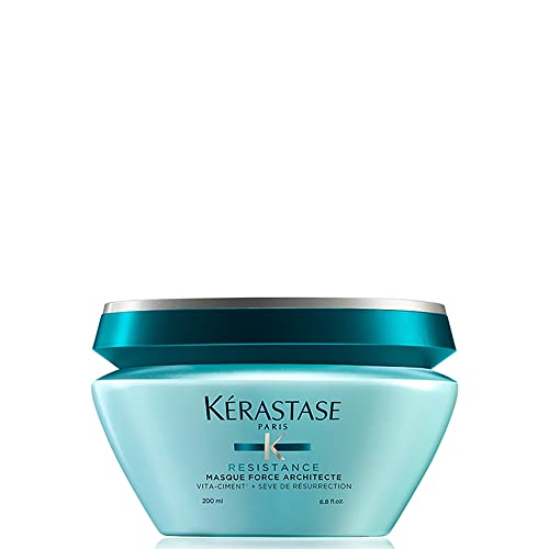 Kérastase Máscara Resistance Masque Force Architecte, Cabelos danificados ou quebradiços, Reconstrução, Vita-ciment, Sève de Réssurrection, 200 g