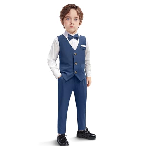 Costume formel garçon anti-plis ensemble gilet confortable soirée mariage