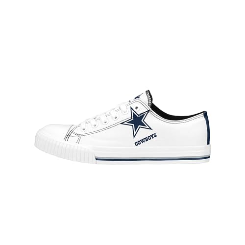 Image of FOCO NFL Womens NFL Ladies Fashion Team Big Logo Low Top White Canvas Sneakers Shoes