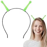 NGUP Alien Costume Accessories Green Glow in Dark Alien Antenna Costume Adult Cosplay Women Halloween Face Luminous Headband for Makeup Space Themed Party Favors