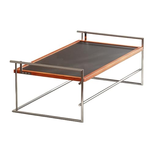 GLigeT Fin Mesa de Centro Reversible Madera y Metal, Escritorio Convertible for Sala Estar, Moderno Mediados Siglo Café