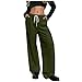 bawilom Womens Wide Leg Sweatpants Baggy Sweat Pants with Pockets High Waisted Drawstring Fashion Track Joggers with Pockets Army Green