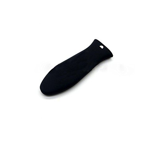 Newin Star Manchon en silicone anti-brûlure, poignée chaude, calotte en silicone, protection de la chaleur en fonte et silicone, poignée antidérapante pour poêles et poêles en métal noir
