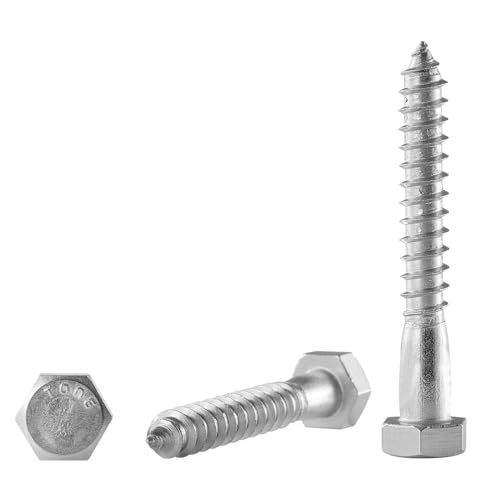 GOHODOMINO - GOHODOMINO 1/4"×3" Hex Head Lag Screws Bolts 20Pcs, Stainless Steel 304 (18-8), Self Tapping Screws, Hexagon Head Wood Screws