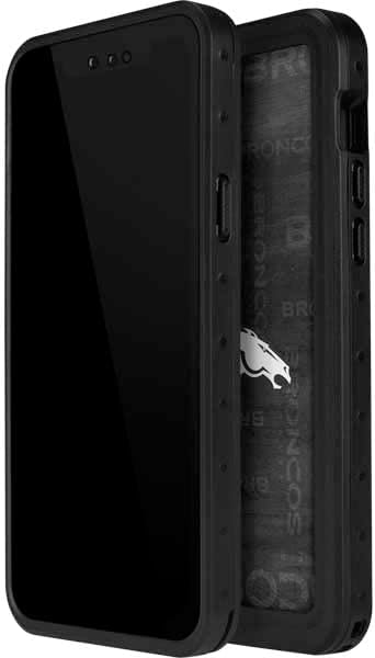 Skinit Waterproof Phone Case Compatible with iPhone 14 Pro Max - Officially Licensed NFL Denver Broncos Black & White Design
