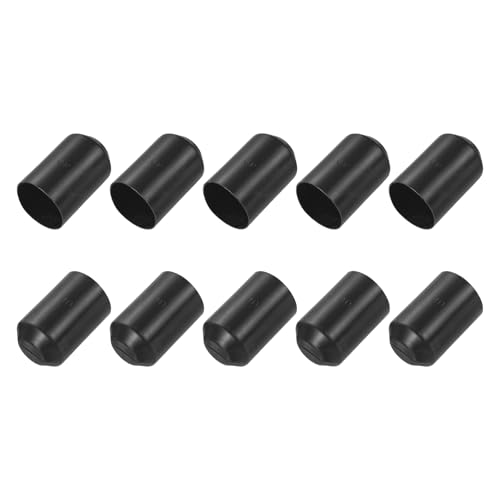 Image of sourcing map 16Pcs Heat Shrink End Cap 40mm ID x 60mm L 2:1 Ratio Heat Shrink Tubing Caps Lined Sealed Waterproof Adhesive for Electrical Wire Cable, Black