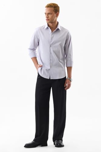Image of SNITCH Men Formal Shirt | Slim Fit Full Sleeve Classic Collar Solid Pattern | Premium Cotton Blend & Breathable Fabric for Office