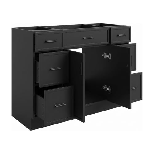 Image of 48 Inch Bathroom Vanity Without Sink, 6 Drawers & 2 Soft‑Close Doors