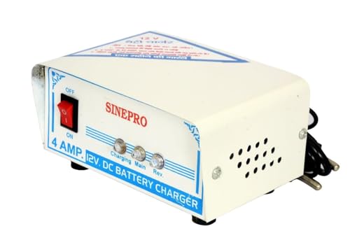 Image of RASHRI 12V 4A Battery Charger for Car, Bike & Truck Batteries | Compatible with 7Ah-100Ah Lead-Acid, Gel & AGM Batteries | Heavy-Duty Steel Body Smart Charger