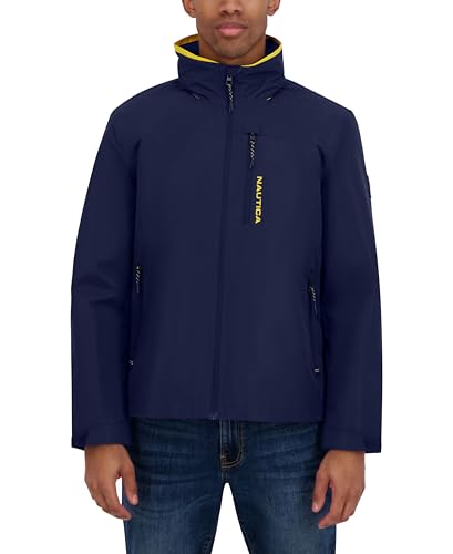 Image of Nautica Men's Lightweight Sailing Jacket - Waterproof & Windproof, Breathable