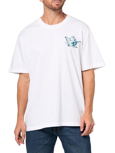 True Religion Men's Crinkle Paint Tee, Optic White, XL