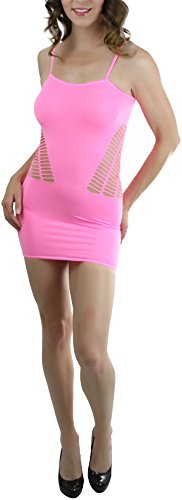 Image of ToBeInStyle Women's Stretch See Through Fishnet Novelty Mini Rave Party Dress