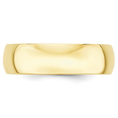 Solid 10k Yellow Gold 6 mm Rounded Wedding Band Ring2