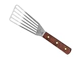 Mercer Culinary Praxis 6 x 3-Inch Fish Turner, Wood Handle, Stainless Steel, 38x10x3 cm, Silver