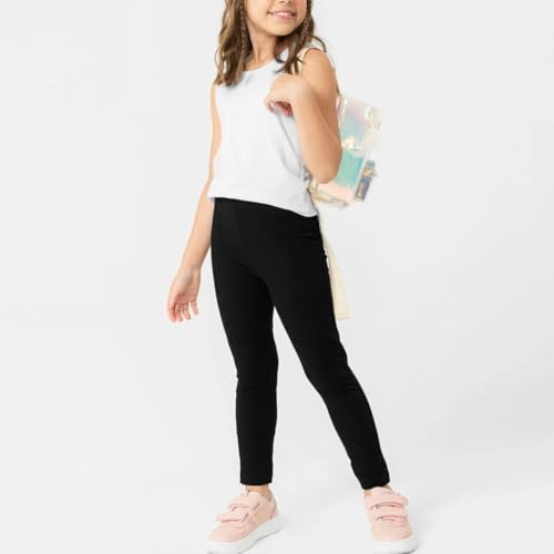 Kit 2 Calças Legging Escolar Menina Infantil Juvenil Preta (BR, Idade, 16 Anos, Preto)