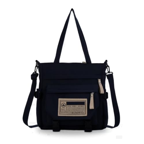 Bolsa Feminina Casual Moderna Alça Ajustável Transversal Lateral Ombro Tendência Estilosa Compacta Escolar Faculdade Dia a Dia Trabalho Viagem Passeio (Preto)