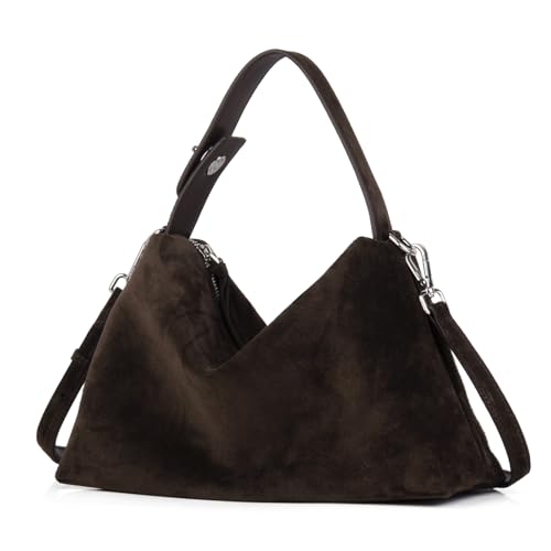Bolso cruzado de cuero de gamuza premium para mujer miniatura 1