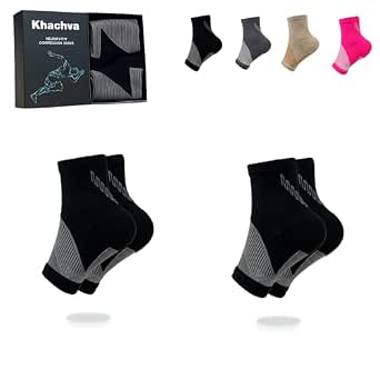 Amazon.com: KHACHVA 2Pairs Compression Socks For Women & Men, Foot ...