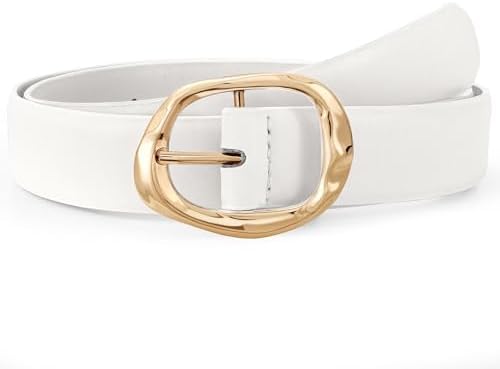 Women Leather Belt for Jeans Pants Ladies Casual Waist Belt Fashion Women Belt with Gold Buckle