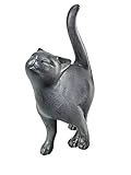 Weltbild Katzen Figur aus Kunststein anthrazit - Katzen Deko Figur 27,5 cm hoch aus wetterfestem Kunststein als Garten Deko oder Wohnungs Deko
