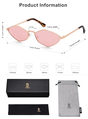 Image of SOJOS Retro Polarized Sunglasses Womens Mens Vintage Narrow Irregular Shades UV400 SJ1233