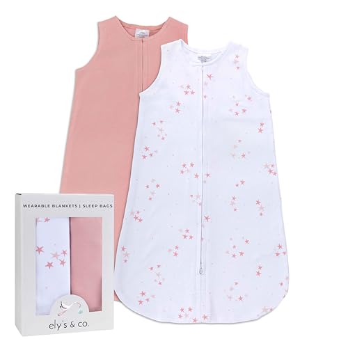 Image of Baby Wearable Blanket - Baby Sleep Sack 100% Interlock Knit Cotton - Sleep Sack 0-3 Months - Comfy Soft Lightweight, 2-Pack Set