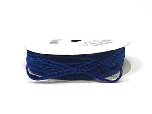 Bertie 's Bows 3,5u00a0mm azul marino poliéster cinta de terciopelo en un 3u00a0m longitud (N.B. este es un corte de un rollo, presentado en una cinta de bertie' s Bows tarjeta)