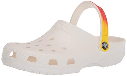 Image of Crocs Unisex Classic Graphic Clog, White /Yellow Ombre, 6 US Women