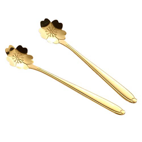 8 Peças Colher De Aço Inoxidável Flor Colher De Sobremesa Utensílios De Serviço De Aço Inoxidável Co