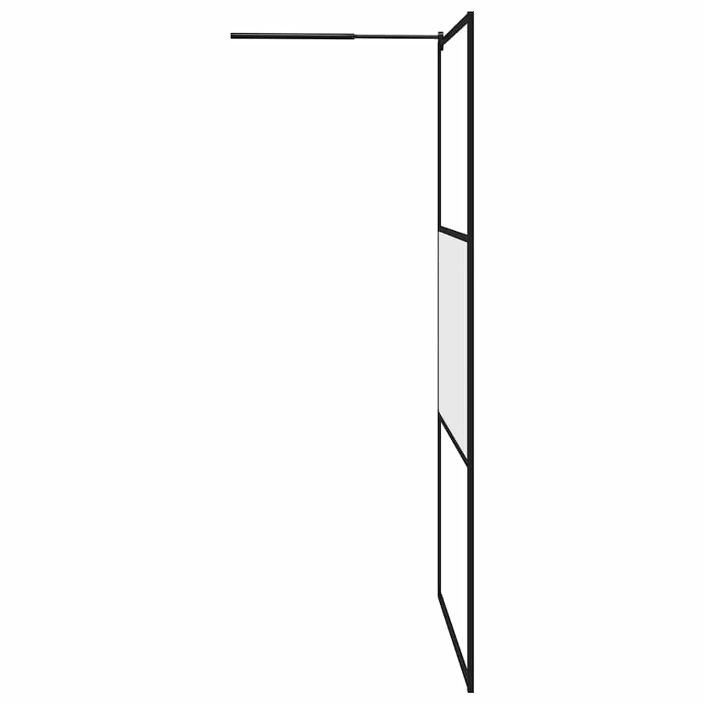 Parete doccia walk-in, 115 x 195 cm, vetro di sicurezza ESG, semi-opaco, telaio in alluminio, regolabile, paraspruzzi, parete laterale per bagno, senza barriere, facile da pulire