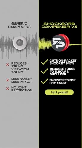 image for Road to Pro RTP Tennis Racket Vibration Dampener - ShockSorb Red Ultra