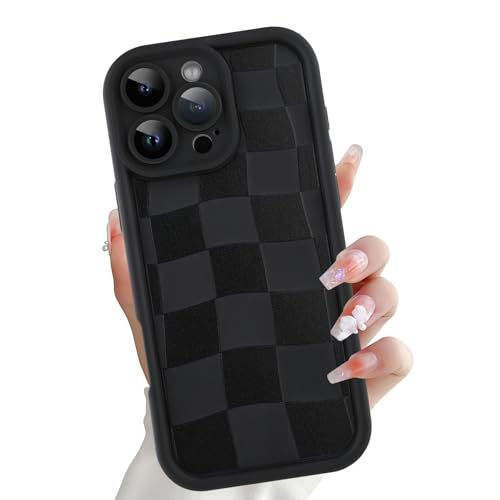 OOK Slim Checkered Case for iPhone 16 Pro 6.3inch, Black