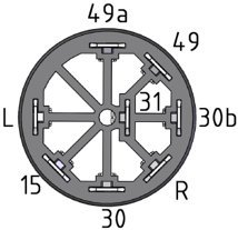 WBS-Adaptersystem – Druckschalter mit Arretierung | 11507100XX | Symbol „Warnblinken“ | Art.-Nr. KM10150003 – ersetzt Bosch 0 340 302 008, passend für Bosch
