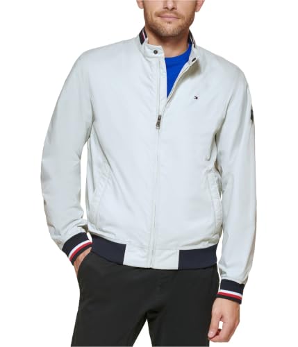 Image of Tommy Hilfiger Men's Lightweight Varsity Rib Knit Bomber Jacket