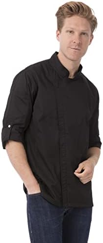 Chef Works Men's Hartford Coat Chefs Jacket, Black, Medium