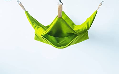 Image of Green Color Bird Nest House Hammock Hanging, Finch Cage Plush Fluffy Birds Hut Hideaway for Hamster Parrot Macaw Budgies Eclectus Parakeet Cockatiels Cockatoo Lovebird Green Cheek Conures