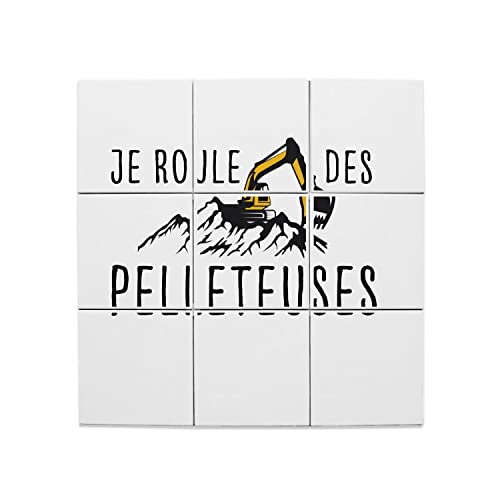 Carreaux céramique humour pelleteuse, le cadeau idéal pour un conducteur BTP