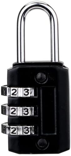 Image of Generic Shackle 3 Digit Combination Lock Outdoor Resettable Waterproof Padlock for Gym Locker Cooler Gate Hasp Cabinet Toolbox - Black, Standard, White