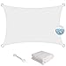 Toldo Vela de Sombra Rectangular 2.5x4.5m Impermeable Toldo Parasol con Cuerda Libre para Patio, Exteriores, Jardín, Blanco
