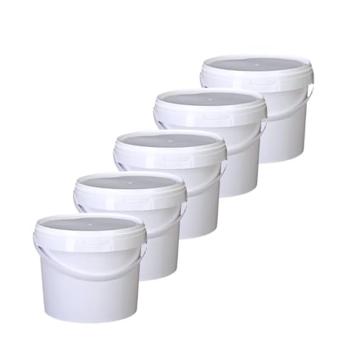 Smart Pack Secchio Con Coperchio E Manico in Metallo, 18LT 14LT,5LT,3LT, Ermetico, Di Vernice Vuoto, Plastica, Colore Bianco (5, 5.5L) Smart Pack Secchio Con Coperchio E Manico in Metallo, 18LT 14LT,5LT,3LT, Ermetico, Di Vernice Vuoto, Plastica, Colore Bianco (5, 5.5L)