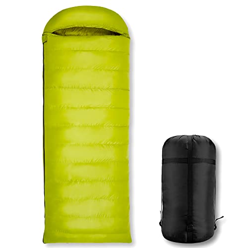 3.96lbs 850 Fill Power 95% Goose Down Sleeping Bag - Ultra Cold Resistant 4 Season Lightweight Backpack Envelope Sleeping Bag for Hiking Camping - Winter | Under 14F/ -10C Use