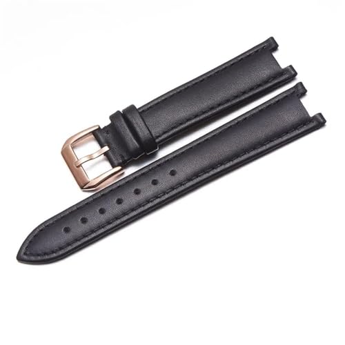 YSABVCP Genuine Leather Watch Strap Fit For Vivienne Westwood Women Soft Comfortable Concave Interface Watchband18mm Wristband(Black-Rose-K1)