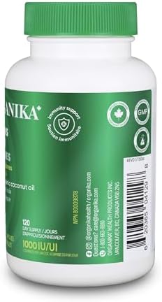 Organika Vitamin D3 + K2 (MK7)- 1000IU D3 and 120mcg K2 per capsule- High Potency, Supports Healthy Immune Function and Bones + Teeth- 120sftgl - 5